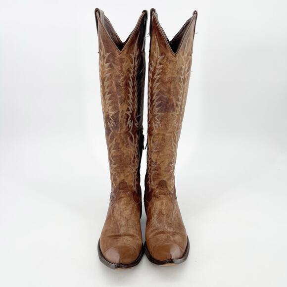 Old Gringo Women’s 8.5 Mayra Brass Brown Knee High Tall Western Cowgirl Boots - Picture 5 of 11